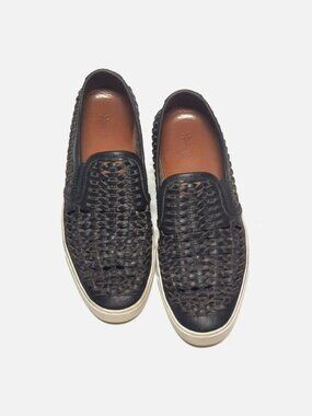 Frye Gabe Woven Leather Mens Tan Brown Slip On Sneaker Casual Shoes Size 10